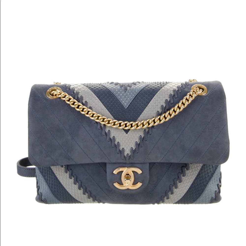 Chanel Paris-Cuba Python Patchwork Chevron Bag